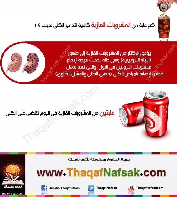انفوجرافك : تأثير المشروبات الغازية على الكلى انفوجرافك : تأثير المشروبات الغازية على الكلى