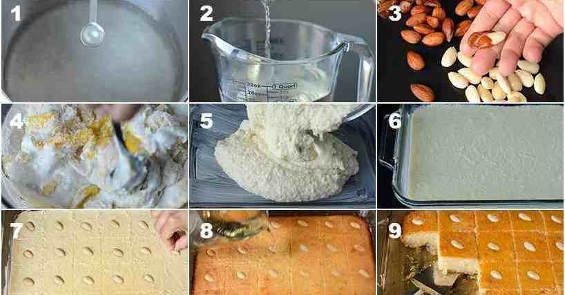 طريقة عمل البسبوسة بالصور طريقة عمل البسبوسة بالصور