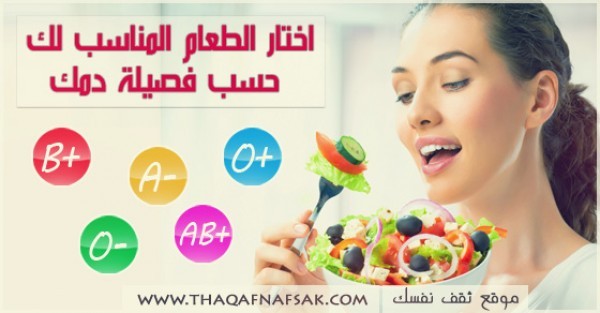 نظام غذائي لانقاص الوزن حسب فصيلة الدم
