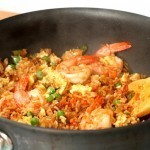 وصفة شهية لعمل الجمبرى بالارز المحمر بالصور