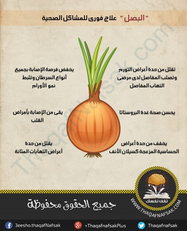 انفوجرافيك فوائد البصل في علاج بعض الامراض فورياً انفوجرافيك فوائد البصل في علاج بعض الامراض فورياً