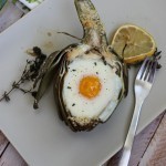 طريقة عمل البيض المخبوز في الخرشوف بالصور طريقة عمل البيض المخبوز في الخرشوف بالصور