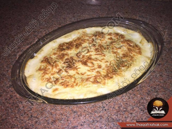 طريقة عمل البطاطس بالبشاميل بالصور