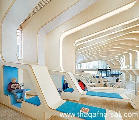 عندما يجتمع الجمال والروعة مع دقة التصميم والبناء .. احدى المكتبات العامة فى النرويج عندما يجتمع الجمال والروعة مع دقة التصميم والبناء .. احدى المكتبات العامة فى النرويج