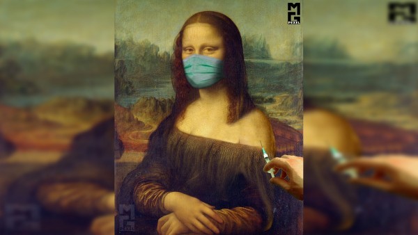 "الموناليزا"..تتلقى لقاح "كوفيد-19" في زمن الجائحة