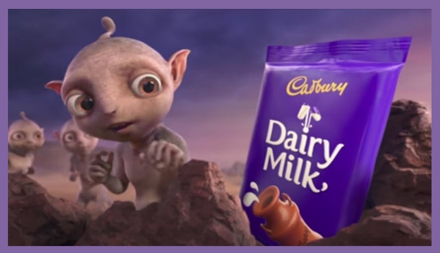 إعلان شوكولا كادبوري بين شخصية المسخ سميغل و تيليتابيز