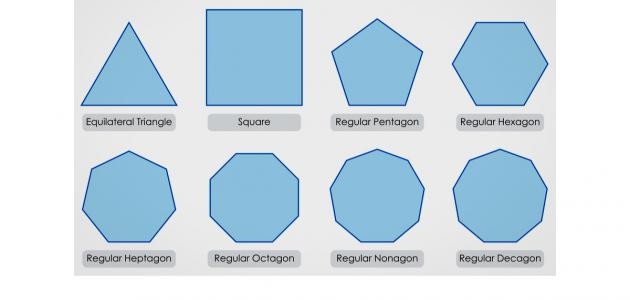 انواع المضلعات واسمائها