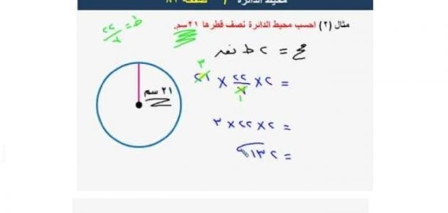 قانون مساحة ومحيط الدائرة